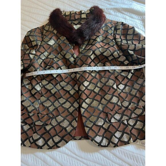 Vintage Fashions by Lee Jordan New York Sheath Dress with jacket real fur collar - Picture 11 of 16